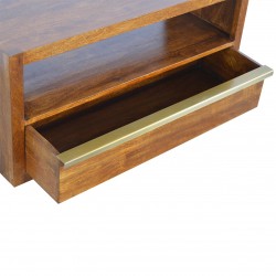 Media Unit  with Gold Bar - Open Drawer Detail