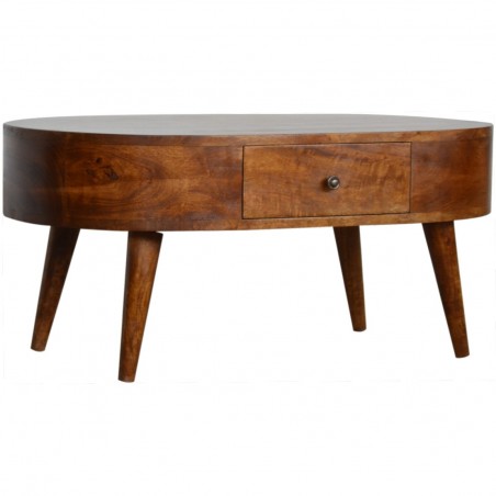 Chester Rounded  Coffee Table - Angled View
