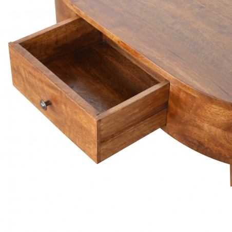 Chester Rounded  Coffee Table - Drawer Open Detail