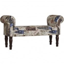 Capital City Fabric Upholstered Bench - Angled View