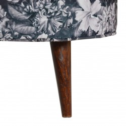 Heligan Floral Print Footstool -leg Detail