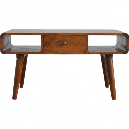 Duddon Curved Coffee Table - Chestnut Front View