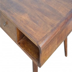 Duddon Curved Coffee Table - Chestnut Top Detail
