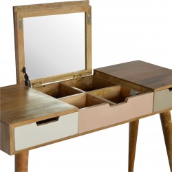 Yasuni Dressing Table with Foldable Mirror Up detail