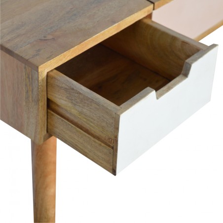 Yasuni Dressing Table with Foldable Mirror open drawer Detail