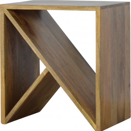 District Geometric Library Side Table - Angled View