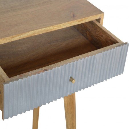 Moston Line Grey Painted Writing Desk - Open Drawer Detail