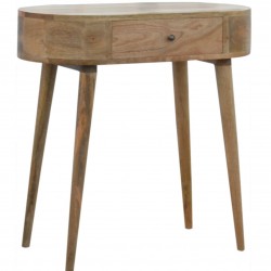 Chester Small Rounded Console Table - Oak Angled View