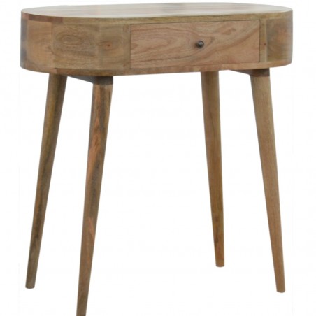 Chester Small Rounded Console Table - Oak Angled View