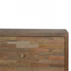 Mixed Wood Two Drawer Bedside Unit - Oak Front Detail