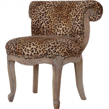 Brochere Leopard Print Studded Chair - Angled View