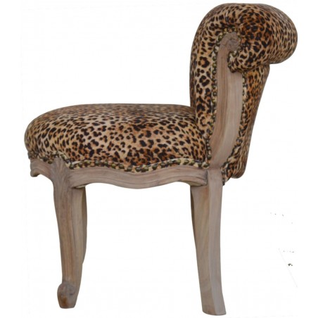 Brochere Leopard Print Studded Chair - Side View