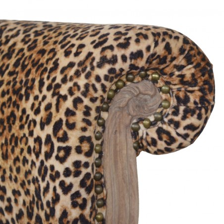 Brochere Leopard Print Studded Chair - Back Detail