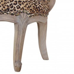 Brochere Leopard Print Studded Chair - Leg Detail