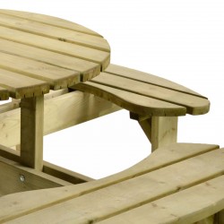 Halwill 8 Seater Round Picnic Table Seat Detail