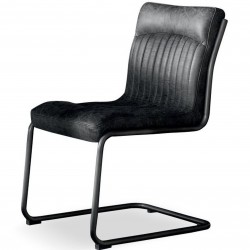 Dublin Vintage Leather Dining Chair - Black