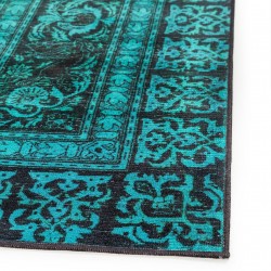 Georgia Printed Rug, Turquoise Pile Detail
