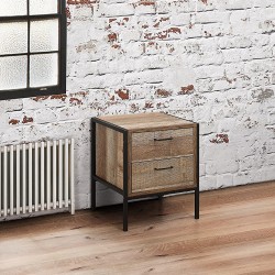 Camden Urban 2 Drawer Bedside Cabinet angle room view