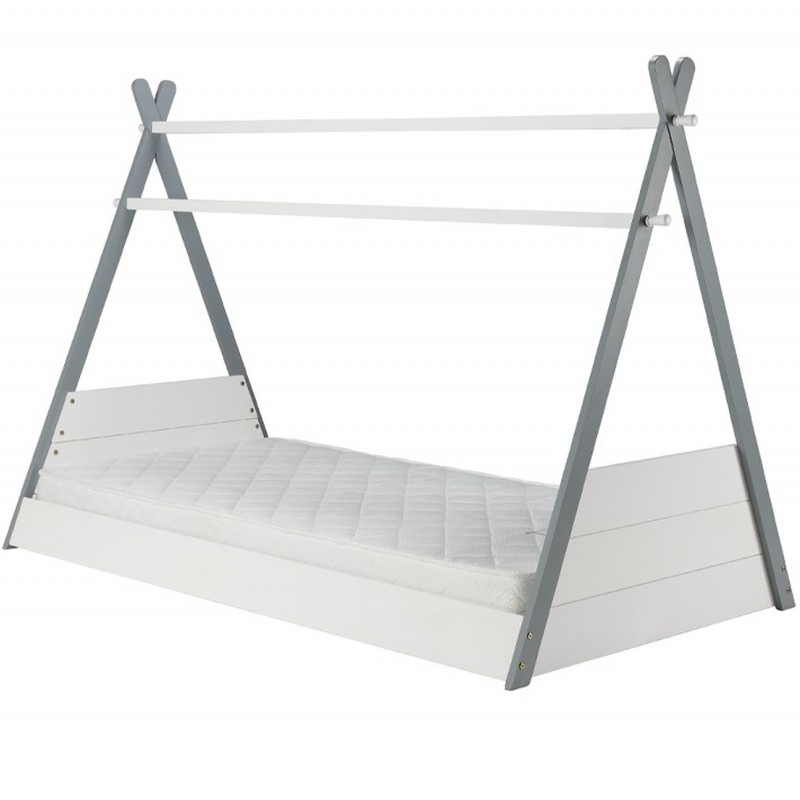 Yaxley Teepee Bed in white and grey, angle view
