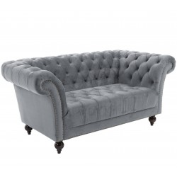 Norton Chesterfield 2 Seater Sofa in grey, angle view