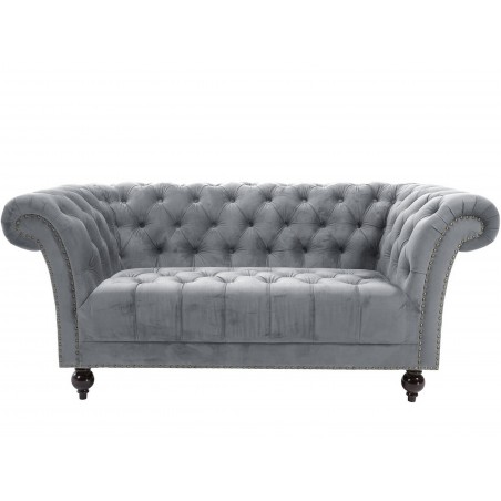 Norton Chesterfield 2 Seater Sofa in grey, front view