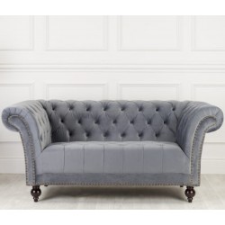 Norton Chesterfield 2 Seater Sofa in grey, room shot