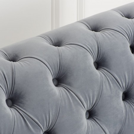 Norton Chesterfield 2 Seater Sofa in grey, back detail
