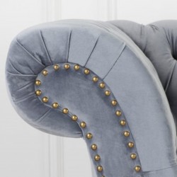 Norton Chesterfield 2 Seater Sofa in grey, arm detail