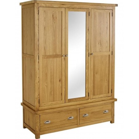 Coleby 3 Door 2 Drawer Wardrobe, angle view