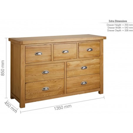 Coleby 4+3 Chest, dimensions