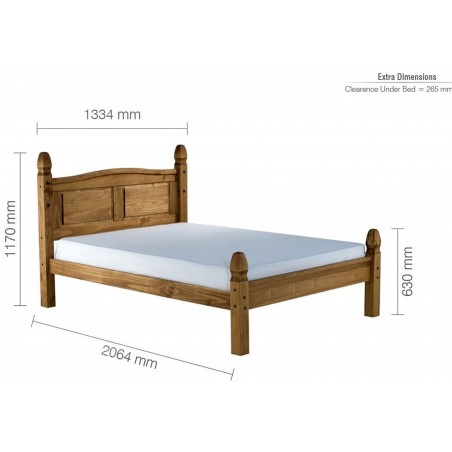 Welton Low End Bed, small double dimensions