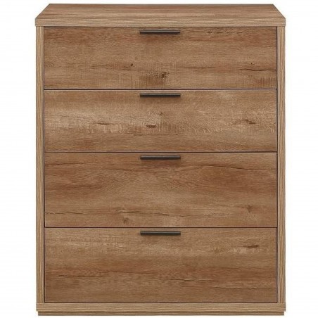 Egdon 4 Drawer Chest in rustic oak, front view