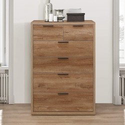 Egdon 6 Drawer Chest in rustic oak, mood shot front view