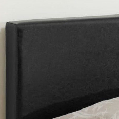 Bayen Faux Leather Ottoman Bed - Black Headboard Detail