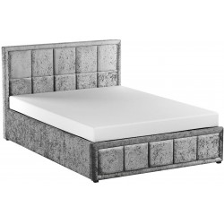 Hanover Velvet  Ottoman Bed - Steel Grey