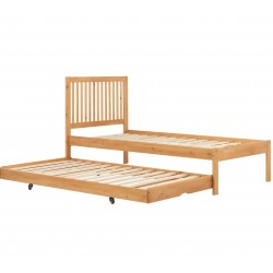 Buxton Bed with Trundle - Pine without mattress Trundle withdrawn