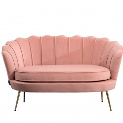 Ariel Two Seater Sofa - Coral Front View
