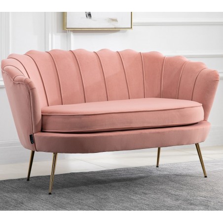 Ariel Two Seater Sofa - Coral Angled Mood shot