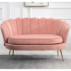 Ariel Two Seater Sofa - Coral front Mood shot