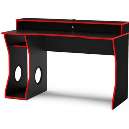 Enzo Gaming Computer Desk Red/Black Rear View