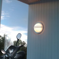 Roseland Modern Circular Wall Light - Galvanised  Mood shot