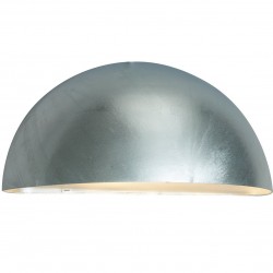 Suffield Dome Shaped Metal Wall Light - Galvanised - large