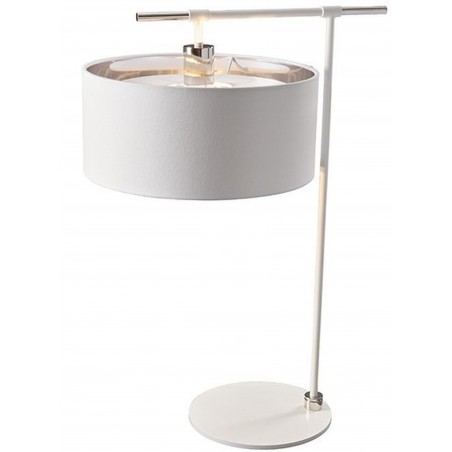 Bethel Modern Table Lamp White/ Nickel