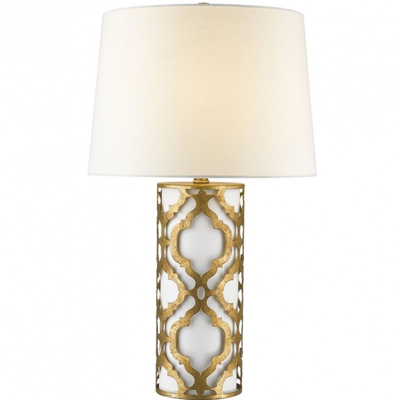 Roxbury Filigree Table Lamp - Gold Light On