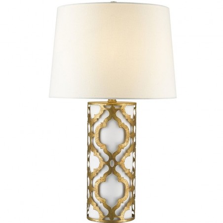 Roxbury Filigree Table Lamp - Gold Light On