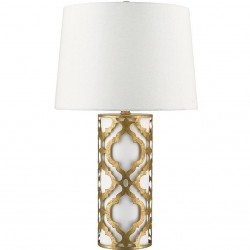 Roxbury Filigree Table Lamp - Gold Light Off
