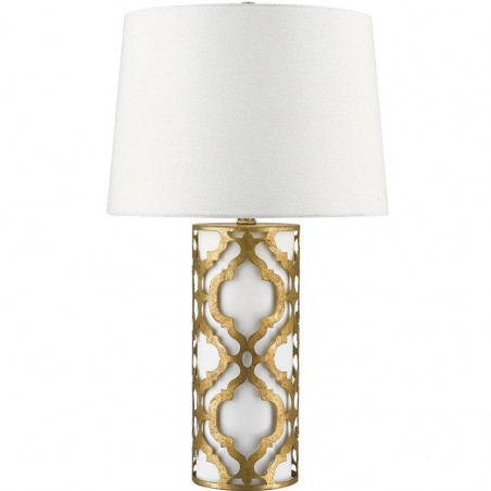 Roxbury Filigree Table Lamp - Gold Light Off