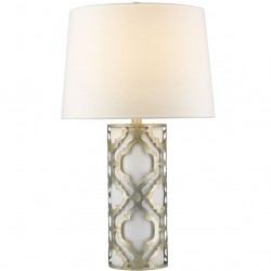 Roxbury Filigree Table Lamp - Silver Light On