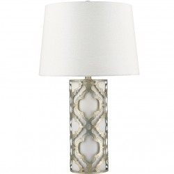 Roxbury Filigree Table Lamp - Silver Light Off