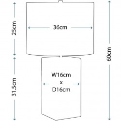 Esholt Ceramic Table Lamp - Dimensions